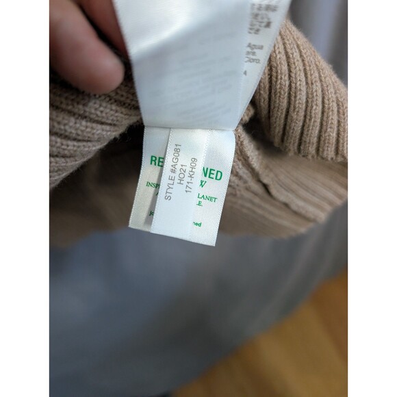 J Crew Mens XL Tan Waffle Texture Cotton Knit 1/4 Zip Sweater Pullover - Picture 5 of 16